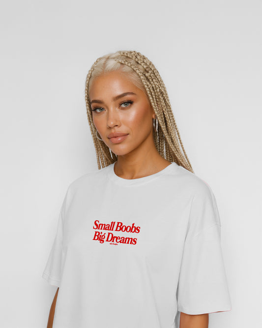 Heavy Oversized Tee - Small Boobs, Big Dreams